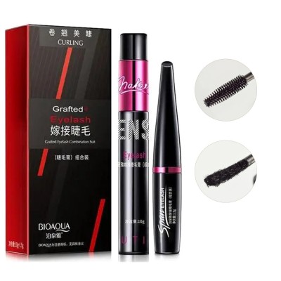Туш для вій BIOAQUA Grafted Eyelash Combination Suit 2 в 1 із шовковим волокном 10 г+1.5 г