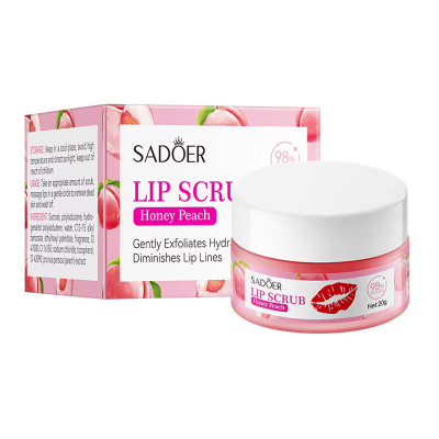 Скраб для губ SADOER Peach з екстрактом персика зволожуючий 20 г