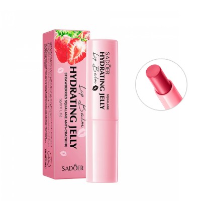 Бальзам-тинт для губ SADOER Hyaluronic Jelly Strawberry Squalane зволожуючий, проти сухості та тріщин 3 г