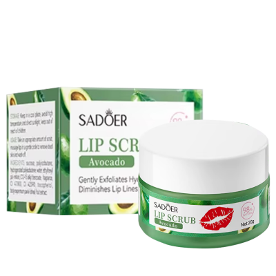Скраб для губ SADOER Avocado з екстрактом авокадо, зволожуючий 20 г