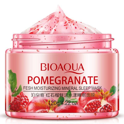 Нічна маска для обличчя BIOAQUA Pomegranate Mineral Sleep Mask з екстрактом граната і гіалуроновою кислотою 120 г