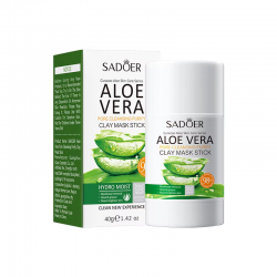Глиняна маска-стик для обличчя SADOER Curacao Aloe Vera для глибокого очищення пор 40 г