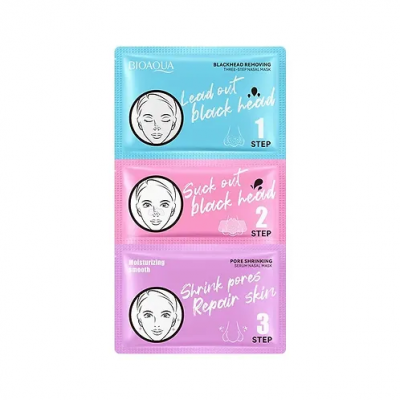 Маска для носа BIOAQUA 3 в 1 для видалення чорних крапок 3*7 г