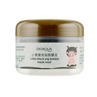 Маска для лица BIOAQUA Little Black ping bubble mask mud глиняно-пузырьковая очищающая и отшелушивающая 100 мл