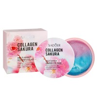 Гідрогелеві патчі для очей SADOER Collagen Sakura Multi-Effect зволожуючі, живильні 60 шт