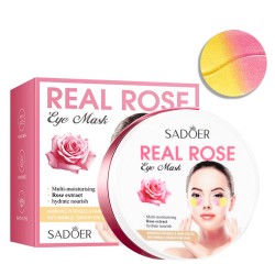 Двоколірні гідрогелеві патчі під очі SADOER Rose зволожуючі, живильні 60 шт