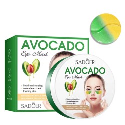 Двоколірні гідрогелеві патчі під очі SADOER Avocado зволожуючі 60 шт