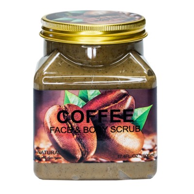 Натуральний скраб для обличчя і тіла Wokali Coffee Face and Body Natural Scrub WKL623 500 мл