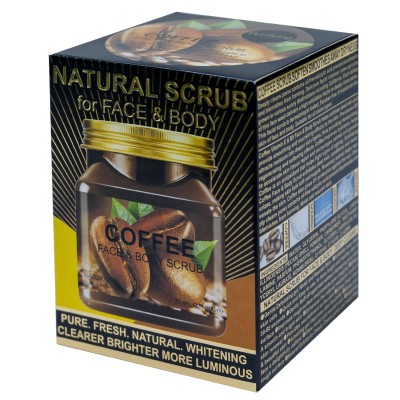 Натуральний скраб для обличчя і тіла Wokali Coffee Face and Body Natural Scrub WKL623 500 мл