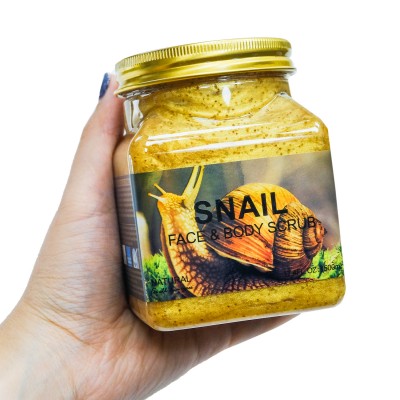 Натуральный cкраб для лица и тела Wokali Snail Face and Body Scrub с муцином улитки WKL594 500 мл