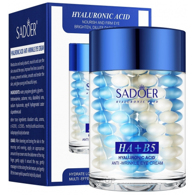 Крем для шкіри навколо очей SADOER HA+B5 з гіалуроновою кислотою зволожуючий, відновлючий 60 г (SD51759)