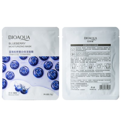 Тканинна маска для обличчя BIOAQUA Blueberry Moisturizing Mask з екстрактом чорниці 25 г