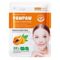 Тканинна маска для обличчя BIOAQUA Papaya Vitamin C освітлювальна, зволожуюча 25 г