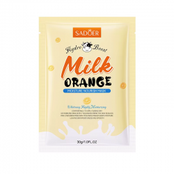 Тканинна маска для обличчя SADOER Milk Orange зволожуюча, живильна 30 г