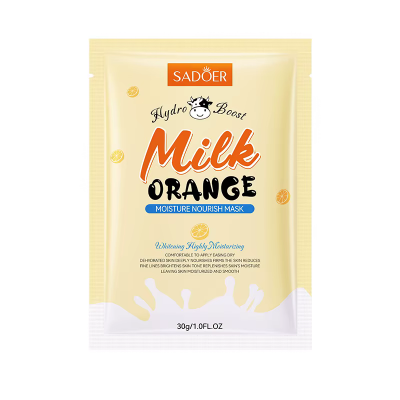 Тканинна маска для обличчя SADOER Milk Orange зволожуюча, живильна 30 г