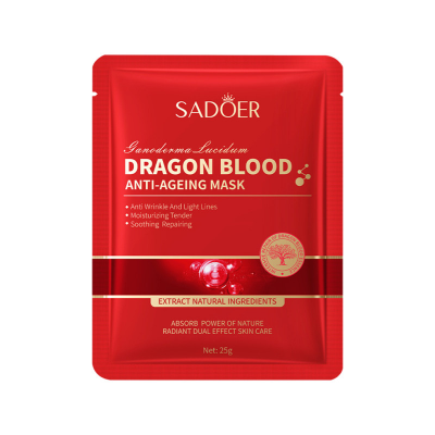 Антивікова маска для обличчя SADOER Dragon Blood з кров'ю дракона та рідким шовком 25 г