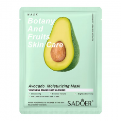 Тканинна маска для обличчя SADOER Avocado зволожуюча, живильна 25 г