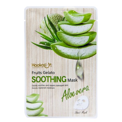Тканинна маска Wokali Aloe Vera Fruits Gelato Soothing Mask з екстрактом алое вера HA-3012 (30мл*10шт)