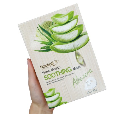 Тканинна маска Wokali Aloe Vera Fruits Gelato Soothing Mask з екстрактом алое вера HA-3012 (30мл*10шт)