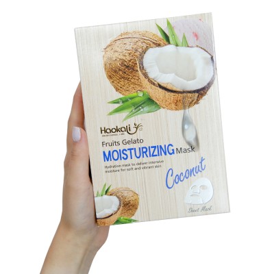 Тканинна маска Wokali Coconut Fruits Gelato Moisturizing Mask з екстрактом кокоса HA-300 (30мл*10шт)