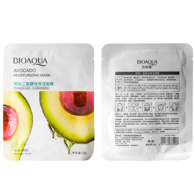 Тканинна маска для обличчя BIOAQUA Avocado Moisturizing Mask з екстрактом авокадо 25 г