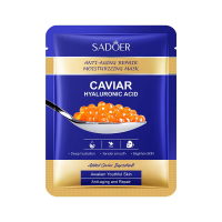 Тканинна маска для обличчя SADOER Caviar Hyaluronic Acid антивікова, зволожуюча, відновлююча 25 г
