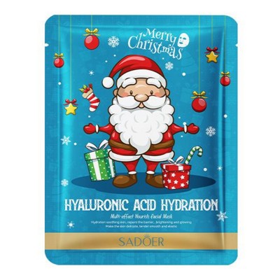 Тканинна маска для обличчя SADOER Christmas Hyaluronic Acid зволожуюча 25 г