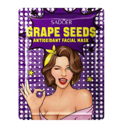 Тканинна маска для обличчя SADOER Grape Seed зволожуюча з антиоксидантами 25 г