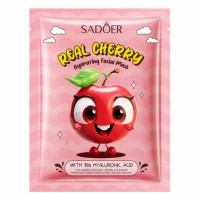 Тканинна маска для обличчя SADOER Real Cherry Hyaluronic Acid зволожуюча, живильна 25 г