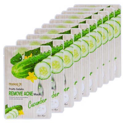 Тканинна маска Wokali Cucumber Fruits Gelato Remove Acne Mask з екстрактом огірка HA-3011 (30мл*10шт)