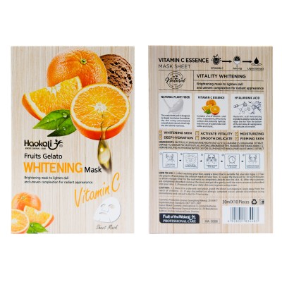 Тканинна маска Wokali Vitamin C Fruits Gelato Whitening Mask з екстрактом апельсина HA-3008 (30мл*10шт)