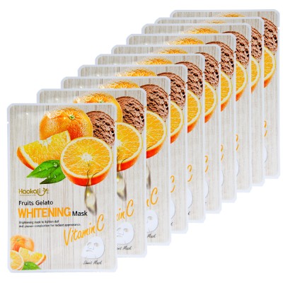 Тканинна маска Wokali Vitamin C Fruits Gelato Whitening Mask з екстрактом апельсина HA-3008 (30мл*10шт)