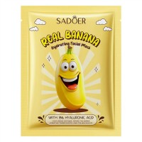 Тканинна маска для обличчя SADOER Banana з гіалуроновою кислотою, зволожуюча 25 г