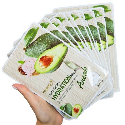 Тканинна маска Wokali Avocado Fruits Gelato Hydration Mask з екстрактом авокадо HA-3010 (30мл*10шт)