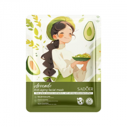 Тканинна маска для обличчя SADOER Avocado антивікова 25 г