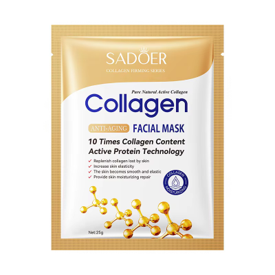 Тканинна маска для обличчя SADOER Collagen антивікова, зволожуюча 25 г