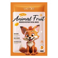 Тканевая маска для лица SADOER Animal Fruit Fox Lemon питательная 25 г