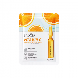 Тканинна маска для обличчя SADOER Vitamin C зволожуюча, освітлююча 25 г