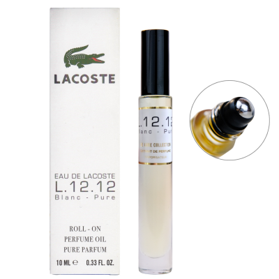 Парфум масляний чоловічий Lacoste Eau De L.12.12 Blanc-Pure 10 мл